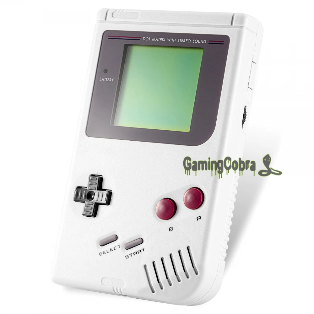 White Solid Full Housing Shell Buttons with Screen Len for Gameboy DMG-01 - GBF004
