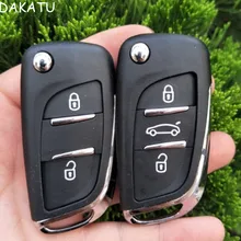 DAKATU DS Modified Flip Folding Remote Key Shell 2/3 Button For Citroen C2 C3 C4L C5 C-triomphe Peugeot 307 308 408 va2 blade