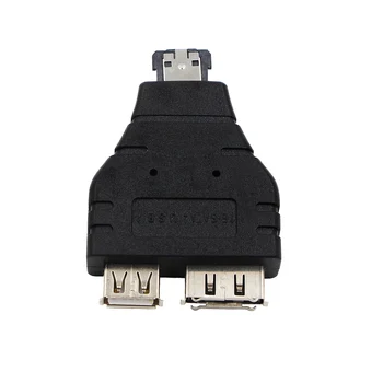 

Wholesale Power eSATA To eSATA + USB Combo Splitter Converter Adapter Connector Hard Disk Cable Dual Port Converters Universal