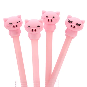 

1PC Cute Random Black Ink Gel Pens Animals Pink Pig Roller Ball Pens Stationery Office School Supplies