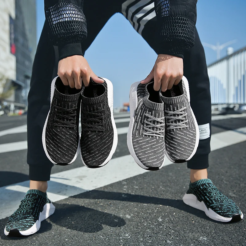 ТКН прогулочная обувь мужская спортивная обувь Для мужчин 2019 весна Slip-On дышащие Для мужчин мужские носки кроссовки легкие мягкие Для