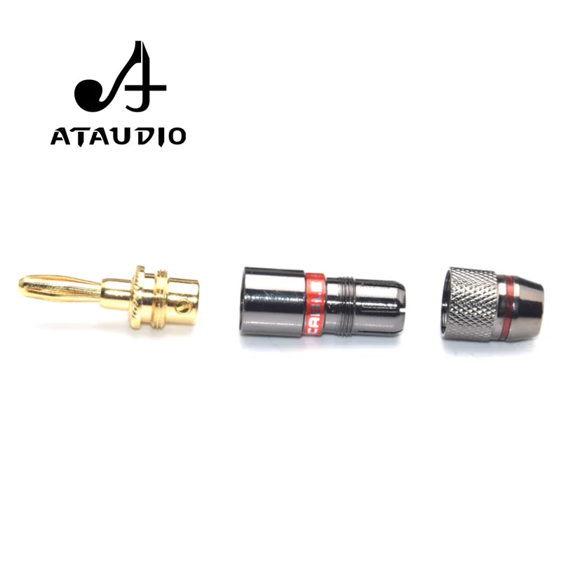 8 шт. ATAUDIO 24 К позолоченный медный цинковый сплав штекер банана адаптер динамика