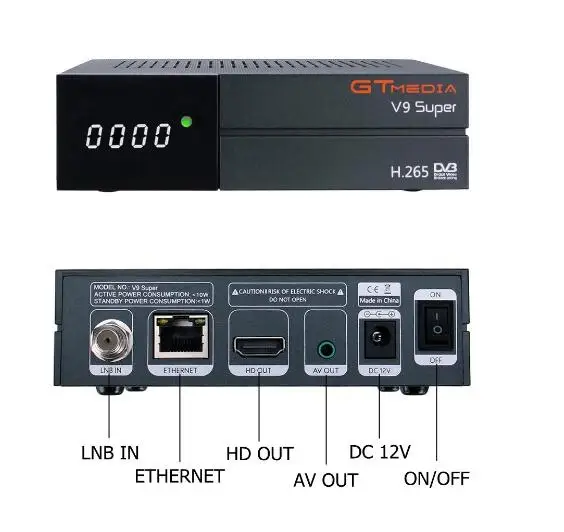 5 шт./лот GTMedia V9 супер полный DVB-S2 спутниковый ресивер Обновление от V8 NOVA декодер поддержка H.265 встроенный WiFi