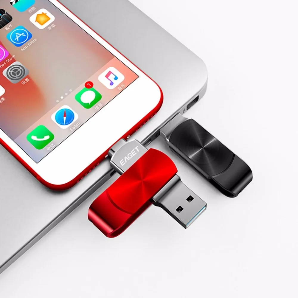 

EAGET 2 in 1 OTG USB 3.0 U-Disk Flash Drive Memory Stick Usb Pendrive Mobile Phone Computer High Speed Flash Disk For iPhone