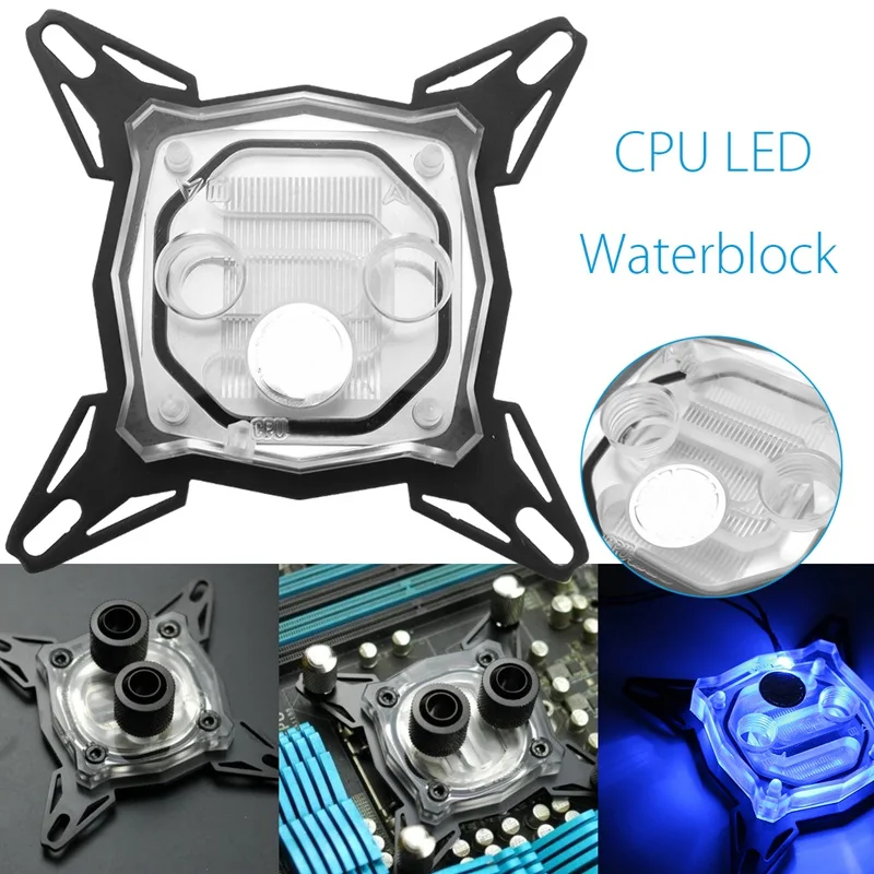 Beste CPU Waterkoeling LED Blok Waterblok Acryl Koper Radiator Cooler met RGB Vloeibare Heatsinks voor Intel 1150 1151 1155 1156