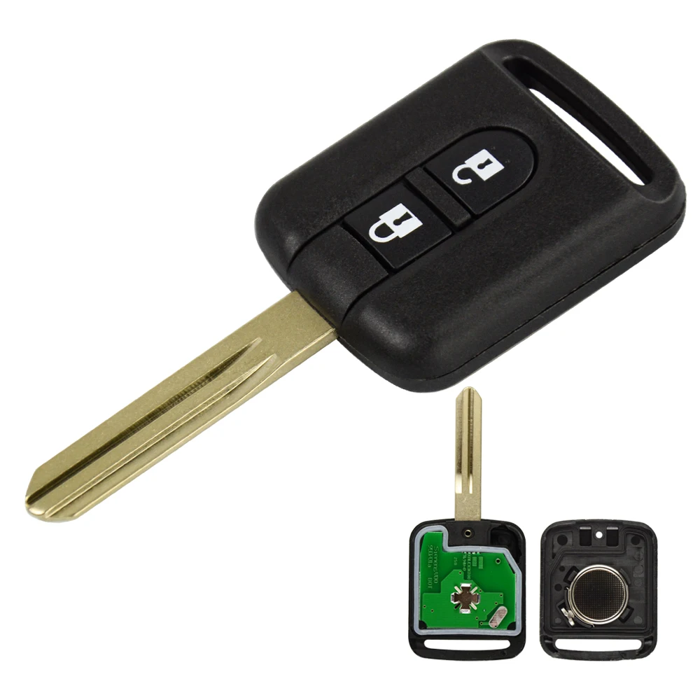Tanie Okeytech 2 przycisk 433Mhz ID46 PCF7946 Chip pilot z kluczykiem samochodowym dla Nissan Elgrand X TRAIL Qashqai Navara Micra uwaga NV200 kluczyk