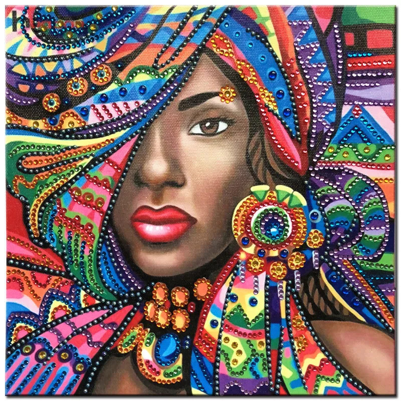 RUBOS DIY 5D алмазная вышивка африканская красочная красивая девушка большой бисер алмазная живопись мозаика жемчуг 3D кристалл распродажа хобби Декор