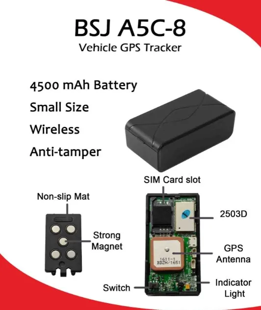 LBS + GPS устройство слежения автомобиля грузовик трекер локатор A5C-8 с мощным