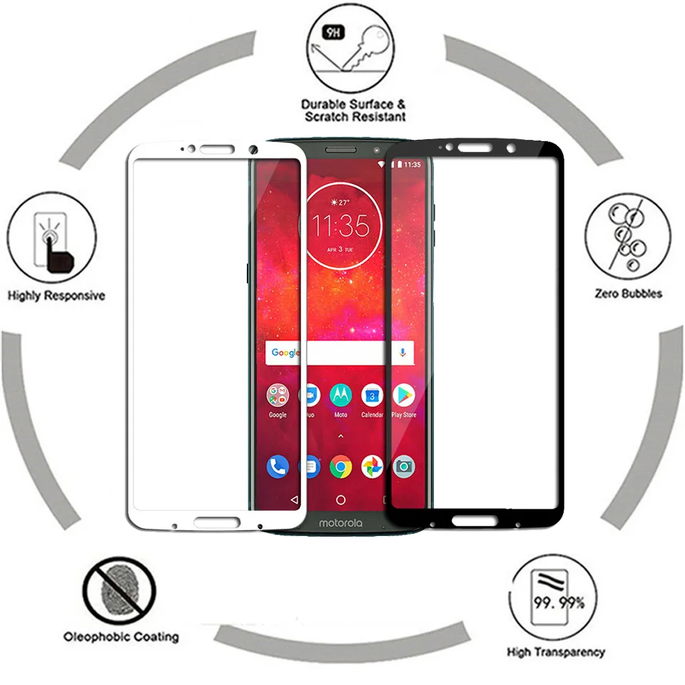 3D закаленное стекло для Motorola Moto Z3 Play полное покрытие 9H защитная пленка Защита