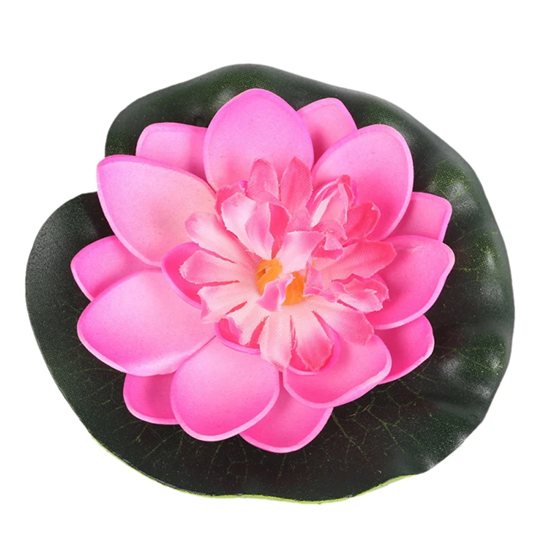 5 шт. 10 см Искусственный Лотос водяная Лилия плавающий цветок пруд бак растение орнамент домашний сад украшения пруда - Цвет: pink(5Pc)
