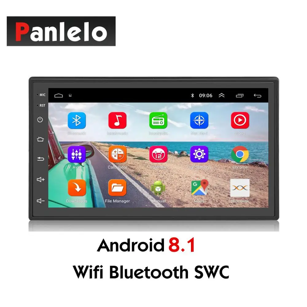 

Panlelo 2 Din Andriod 8.1 7 inch Touch Screen Car GPS Navigation Quad Core Univeral 2 Din Car Stereo Steering Wheel Control