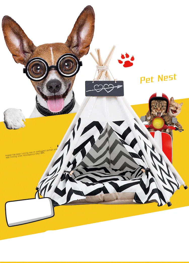 Креативный полосатый шатер для собак для котов кровать съемный уютный дом для щенков собак кошек маленьких животных Товары для домашних животных складная палатка для домашних животных
