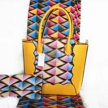 Геометрические модные новые нигерийские 2 сумки+ 1 шт. воск голландские набивные рисунки текстильные мешки клатч воск hollandais воск для сумок с сумкой наборы