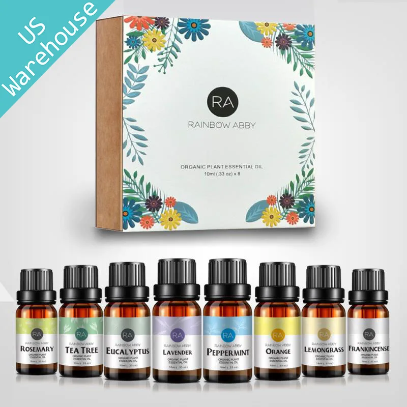10ml x8 Set Essential Oils 100% Pure & Natural Aromatherapy Masage Natural Essential Oil Skin Care Lift Skin Plant Fragrance oil