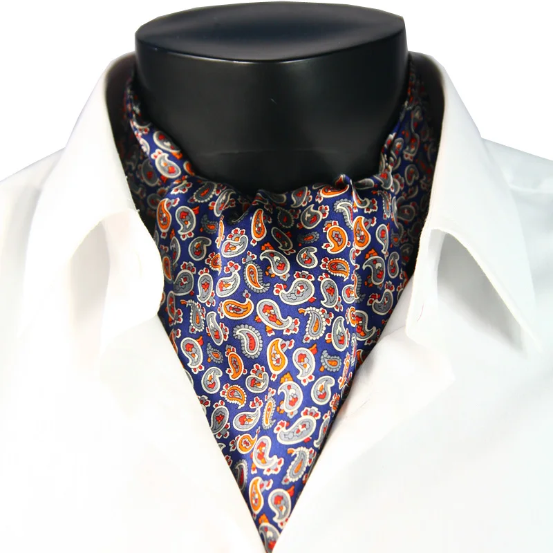 Зима Новое поступление шелк роскошный двусторонний галстук с принтом пейсли мужской длинный шарф с подарочной коробкой