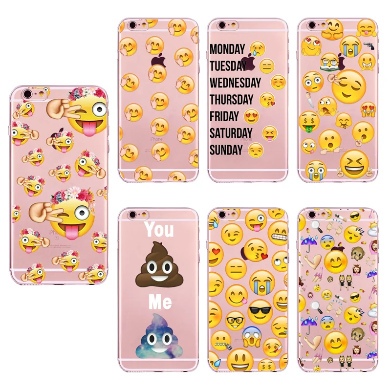 Beste Nieuwe Case Voor Apple iPhone 7 6 6 S 5 5 S SE Grappige glimlach Gezicht Facebook Emoji Emoticons Aap Geschilderd Soft TPU Silicon Gevallen Cover