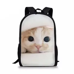 Милые детские школьные сумки с рисунком кота 3D портфели с принтом животных для начальной школы сумка для девочек на плечо школьная сумка