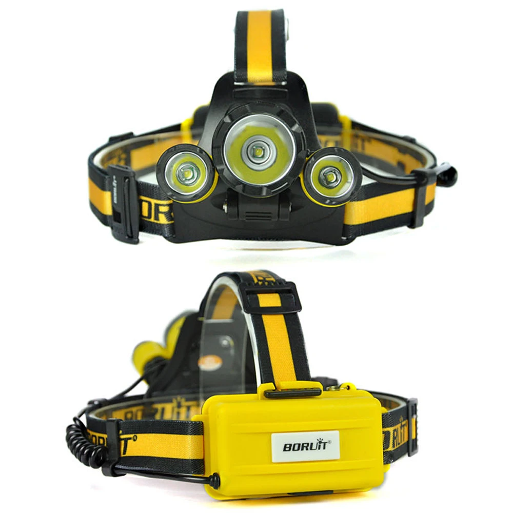 Налобный фонарь BORUiT светодиодный с кабелем Micro USB XM L T6 и 2 аккумуляторами 18650|hunting