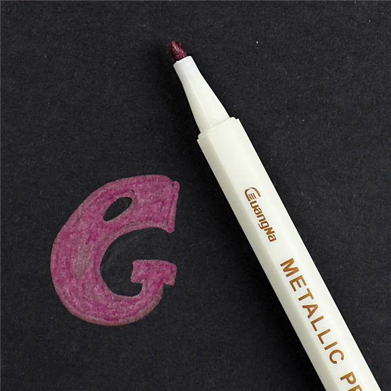20 цветов металлическая Микрон ручка детальная маркировка металлический маркер для альбома черная бумага для рисования школьные товары для рукоделия белая краска ручка - Цвет: Rose