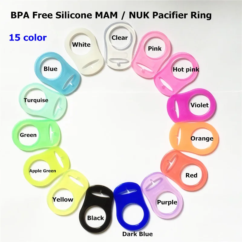 Chenkai 5000 шт. еда без бисфенола-а класс Силиконовое детское кольцо для соски mam держатель цепи адаптер кольцо для NUK - Цвет: Многоцветный