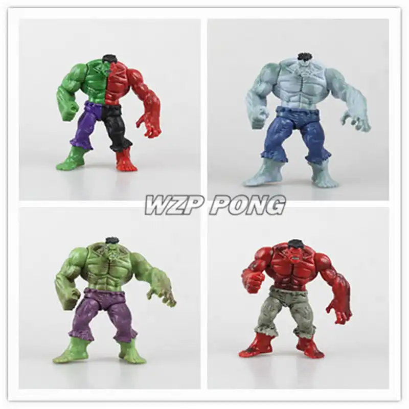 4pcs Avengers Hero The Green Man Gray Red Hulk Action Figure PVC Toys