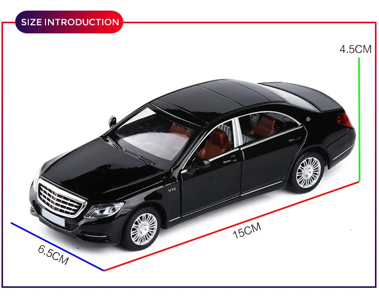 Лицензированных сплава модель роскошные автомобили 1/32 Maybach S600 литьем под давлением модель автомобиля с светильник Музыка для детей игрушка автомобиль подарки