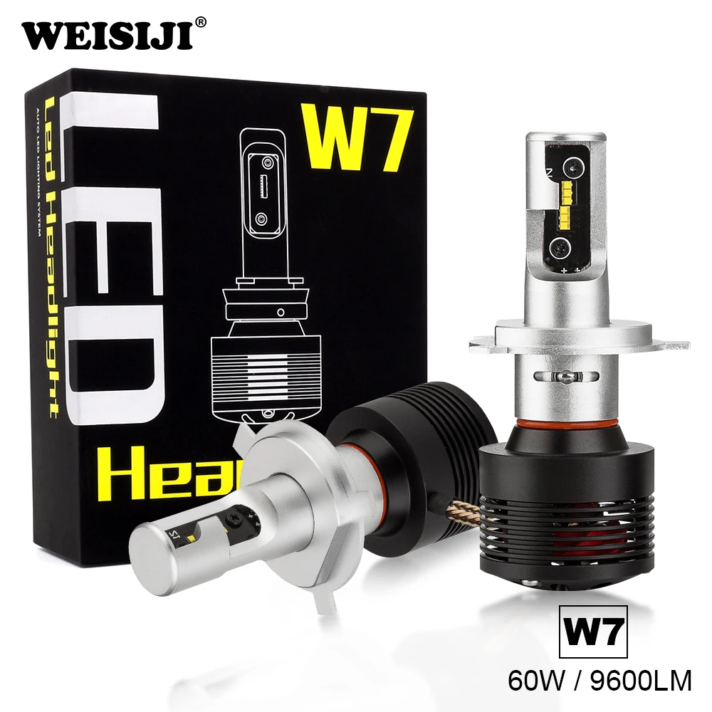 

WEISIJI W7 H1 H4 H3 H7 H8 H9 H11 H13 H16 5202 9003 9005 9006 HB3 HB4 LED Headlight Bulb 60W 9600LM 6000k Car LED Headlight 12V