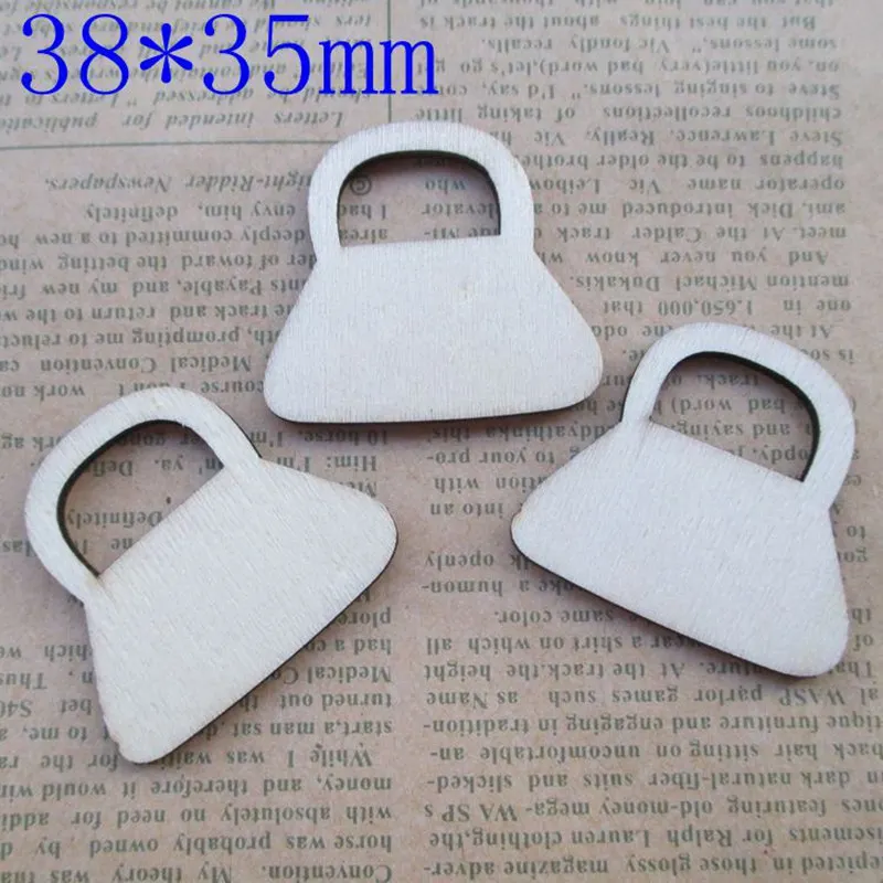  60pcs/set Ms unbleached wooden crafts wallet wood decoration card teaching supplies 38*35mm 171105 - 32460793797