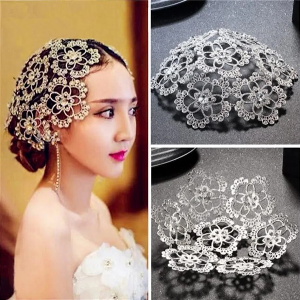 

MHS.SUN 1PC Elegant Crystal Rhinestone Bridal Tiaras Luxury Flower Wedding Hairwear Bride Pageant Head Piece Headwear TN070