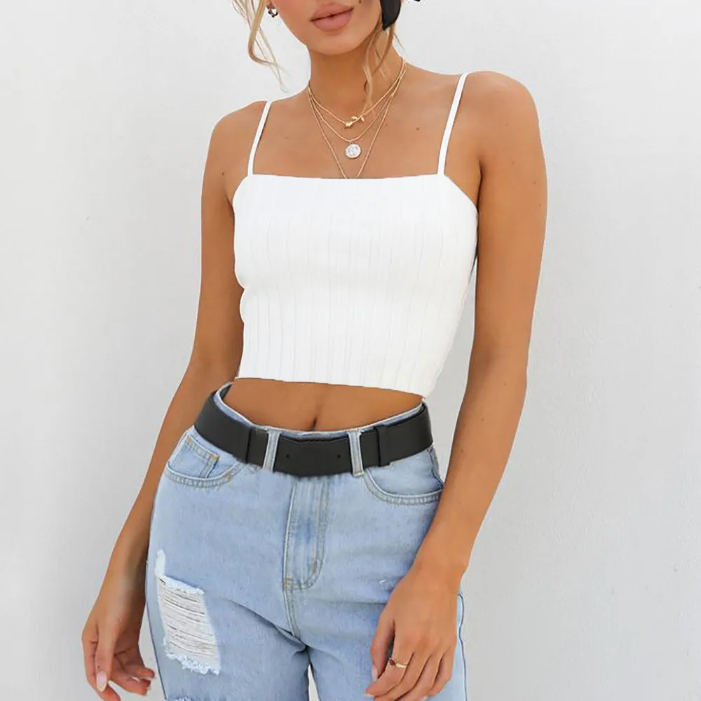

snowshine YL5 Womens Slim Solid Tank Top Vest Off Shoulder Halter Blouse T-Shirt Camis free shipping