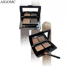 AIGOMC брендовая косметика для глаз 2 цвета бровей порошок водонепроницаемый набор косметики+ кисть карандаш для бровей