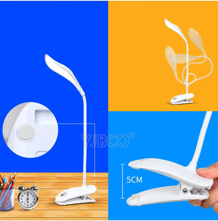  Duration Power Desk lamp USB Table Lamp 20 LED Table lamp with Clip Reading Bed Light LED Desk lamp