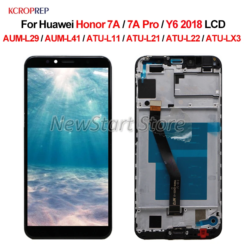 Жк-дисплей с дигитайзером сенсорного экрана для Huawei Honor 7A Pro Y6 2018 без рамки