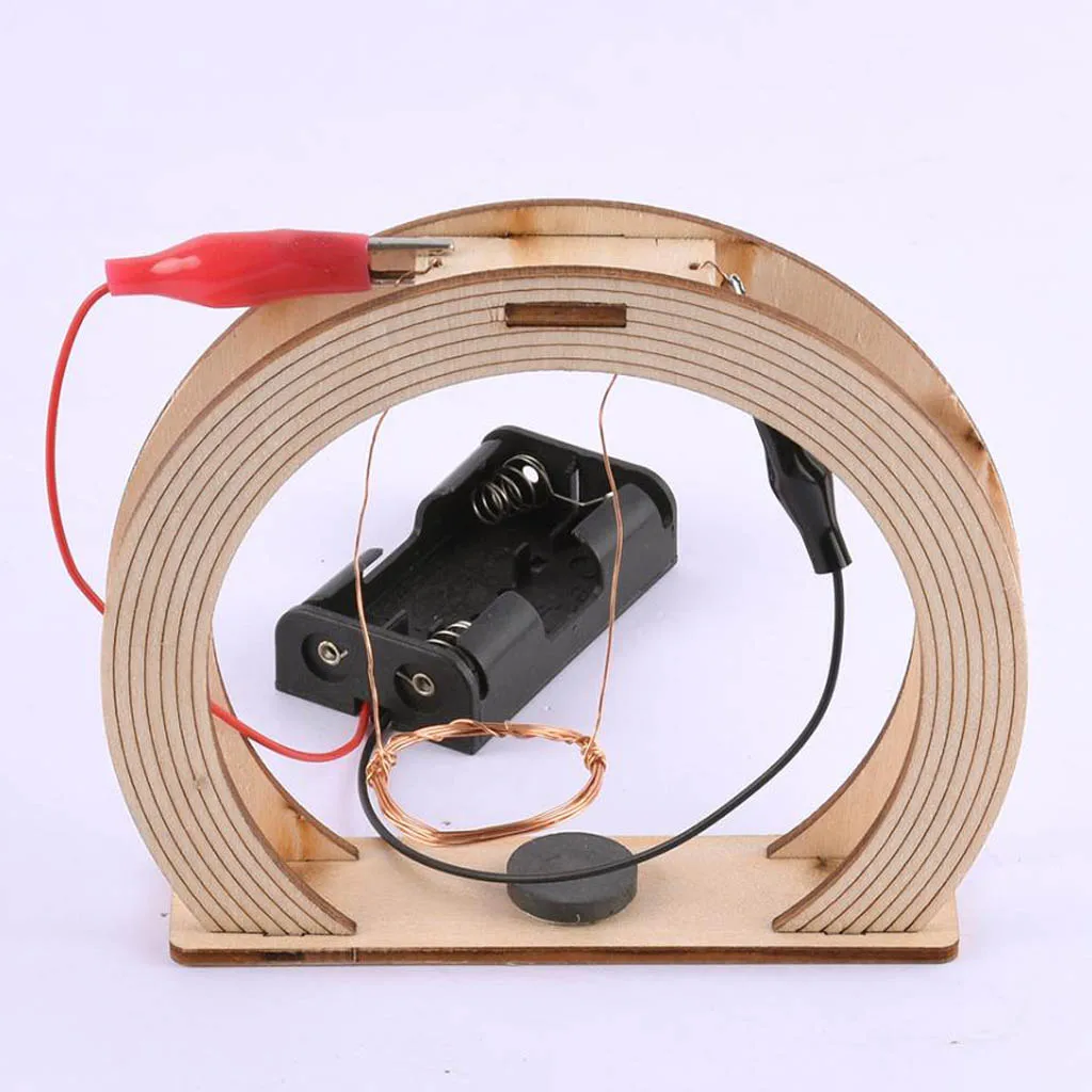 Wooden DIY Science Electromagnetic Swing Toy Experiment Kits for Children
