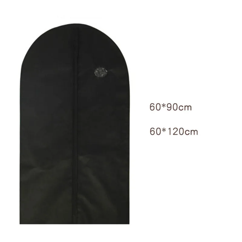 1X Black Gray Garment Bag Clothes Suits Dust Cover Dust Bags Wardrobe Storage Non Woven Fabric Suit Coat Dress Jacket Zipper Bag 5
