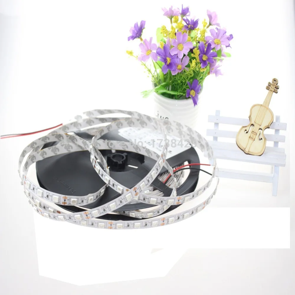 50 м/лот Светодиодная лента 5050 SMD 60 светодиодов/м 12 В постоянного тока неоновая