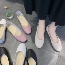 2019 spring and autumn wild flat leather surface a pedal flat with lazy shoes small white shoes ladies single shoes