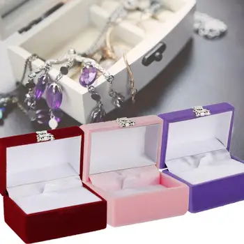 

Jewelry Ring Box Case Pendant Gift Storage Display Organizer Accessory High Quality Flannel Jewelry Case Box JewelerCasket