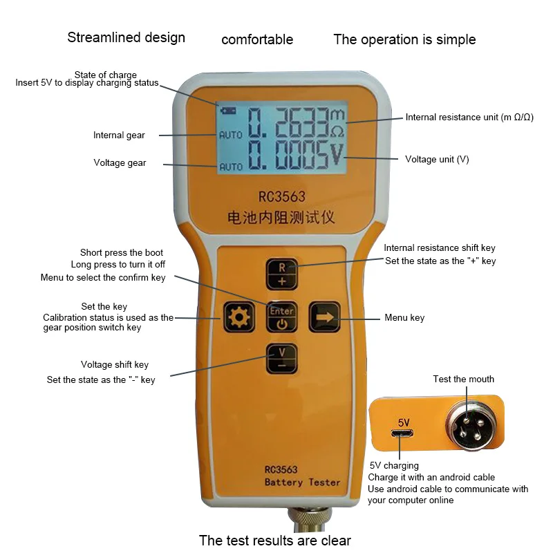 Подгонянный RC3563 тестер внутреннего сопротивления батареи тестер низкого сопротивления свинцово-кислотный литиевый никель-хром