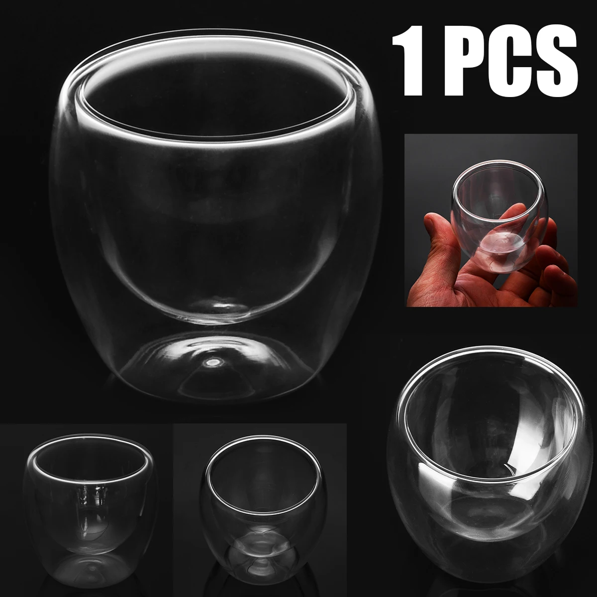 80ml Double Coffee Mugs Drinking Insulation Double Wall Glass Tea Cup Creative Gift Drinkware Milk