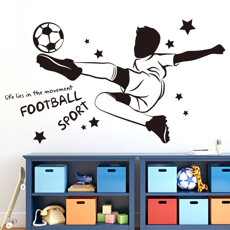Sports Wall Stickers Football pattern boy children's room sofa TV