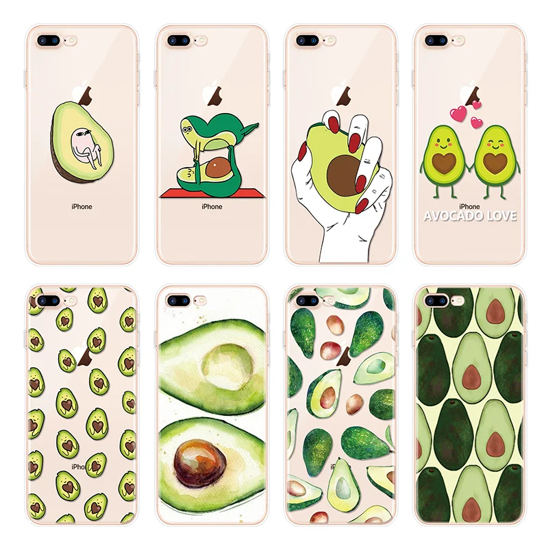 

Avocado Cover For iPhone X 7 Plus 8 4 4S TPU Fundas For iPhone 5 5S SE 5C 11 Pro Xs Max XR 7plus Soft Silicone Coque Lovely Case