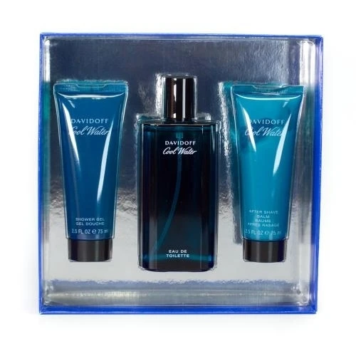 GIFT/SET COOL WATER 3 PCS.  4.2 FL By DAVIDOFF For MEN