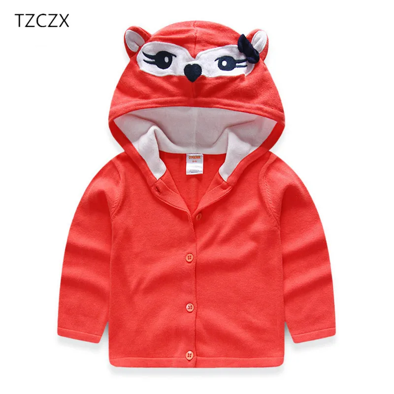 TZCZX 2020 New Brand Children girl's Embroidery Fox Hoodies,Sweatshirts