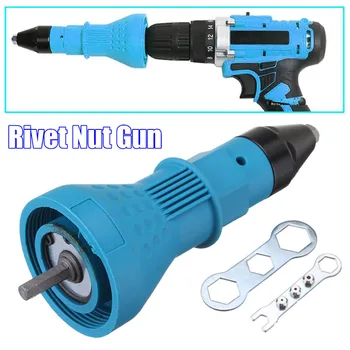 

Electric Rivet Nut Gun Riveting Tool Cordless Riveting Drill Adaptor Insert Nut Tool Riveting Drill Adapter 2.4mm-4.8mm
