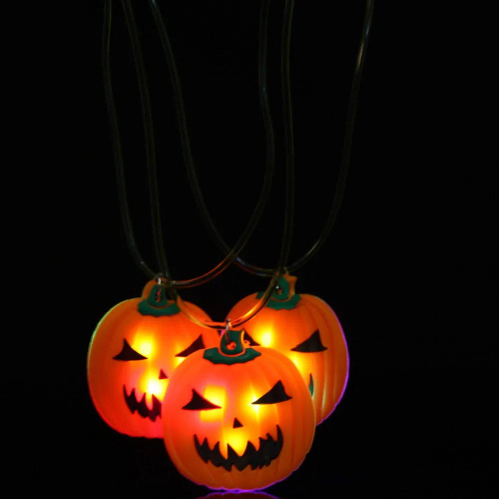 Halloween Ketting LED Necklaces Pumkpin Necklaces Chandelier for