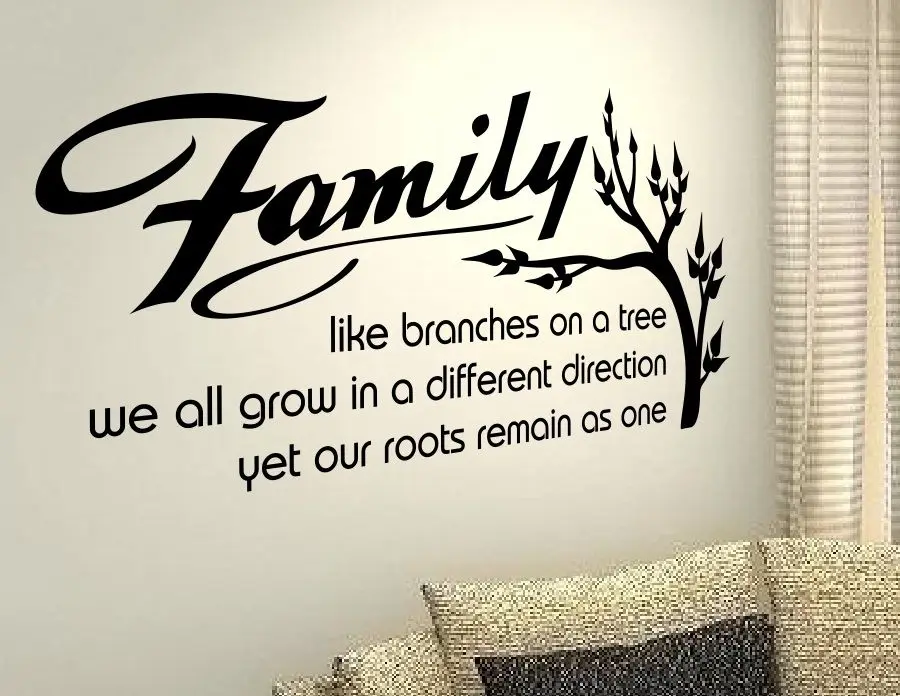 

Free Shipping Quotes Family tree saying Wall Stickers Home Decoration Quotes Decals Removable Vinyl Wall decals BF-9 57x98cm