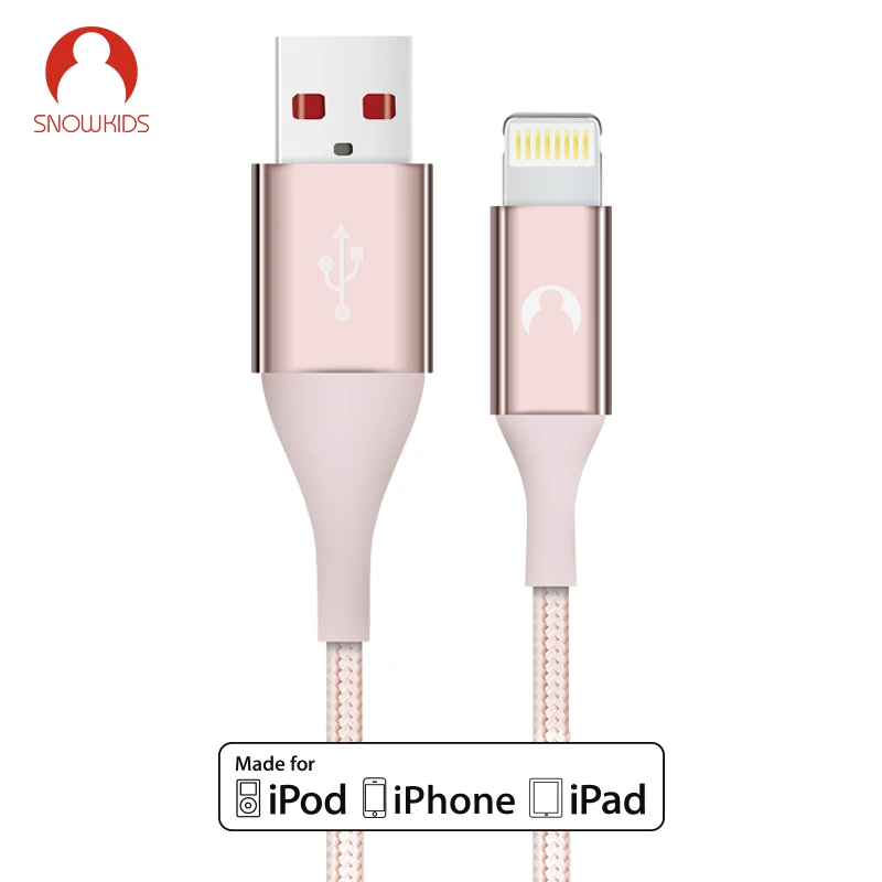 Snowkids кабель с сертификацией MFi для iPhone 11X8 7 6 5 XR XsMax для Lightning-USB(Купите кабель, получите автомобильное зарядное устройство бесплатно) Женский кабель