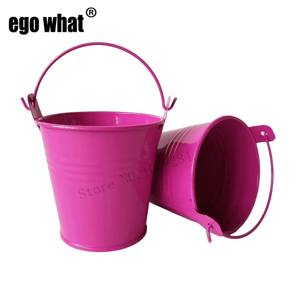 18pcs/lot D7.5*H7.5CM cheap Metal Buckets party favors candy tub tin box Small Pails Flower pot