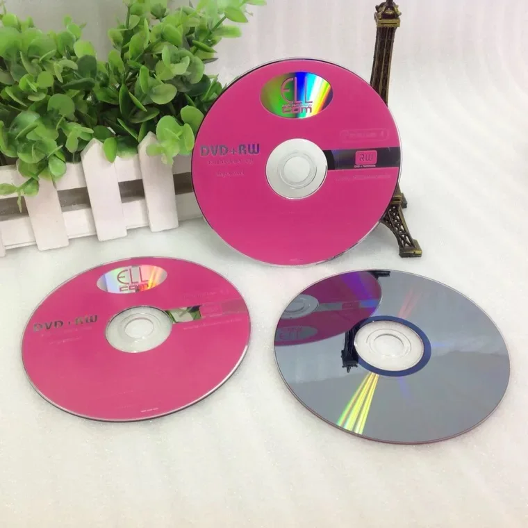 25 дисков 4x4,7 GB розовые печатные DVD+ RW диски